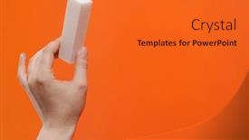  Presentation with nail - Slide set enhanced with woman-s-hand-showing-nail background and a red colored foreground