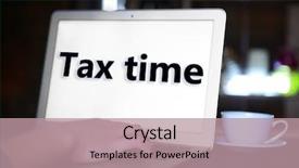  Presentation with net - Slide deck consisting of it s tax time - woman's hand typing on net background and a coral colored foreground