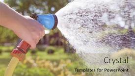  Presentation with plants - Audience pleasing slides consisting of woman-s-hand-with-garden backdrop and a yellow colored foreground