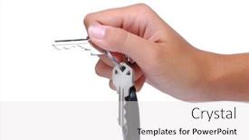  Presentation with remote - Colorful PPT theme enhanced with woman's hand with keys and car alarm remote isolated over white backdrop and a white colored foreground