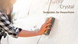  Presentation with car wash - Audience pleasing presentation consisting of woman-s-hand backdrop and a cream colored foreground