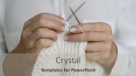  Presentation with yarn - Presentation enhanced with woman-s-hands-knitting-white background and a light gray colored foreground