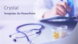  Presentation with writing pen - Colorful PPT layouts enhanced with woman-s-hands-writing backdrop and a sky blue colored foreground