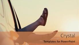  Presentation with freedom - Slides consisting of woman-s-legs-out background and a coral colored foreground