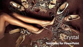  Presentation with arabian woman wearing hijab muslim - Beautiful theme featuring woman-s-legs-wearing-high backdrop and a tawny brown colored foreground