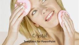  Presentation with make up - Beautiful presentation featuring woman-s-make-up backdrop and a coral colored foreground