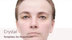  Presentation with skin care - Slide set with woman's portrait isolated on white skin care background and a lemonade colored foreground