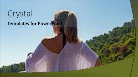  Presentation with sailing - Slide set enhanced with woman sailing in the ionian sea in lefkas greece background and a light blue colored foreground