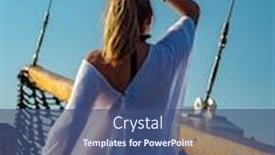  Presentation with sailing - Presentation theme featuring woman-sailing-in-the-ionian background and a ocean colored foreground