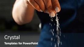  Presentation with salt food - Slides consisting of woman-salts-food and a navy blue colored foreground