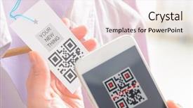  Presentation with scanning - Audience pleasing presentation theme consisting of woman scanning qr code backdrop and a lemonade colored foreground