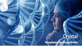  Presentation with laboratory - Amazing theme having woman science technologist in laboratory backdrop and a ocean colored foreground