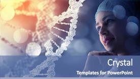  Presentation with laboratory - Beautiful presentation theme featuring woman science technologist in laboratory backdrop and a ocean colored foreground