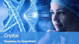  Presentation with laboratory - Slides featuring woman science technologist in laboratory background and a teal colored foreground