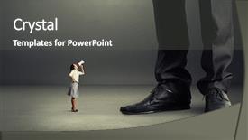  Presentation with woman praying over bible - Audience pleasing slide deck consisting of woman screaming at big boss backdrop and a  colored foreground