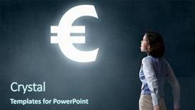  Presentation with seismic waves nepal earthquake sign - Presentation theme having woman screaming up on euro background and a  colored foreground