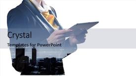  Presentation with lifestyle - PPT theme with woman search leadership - modern business lifestyle background and a  colored foreground