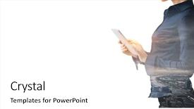  Presentation with lifestyle - Slide deck consisting of woman search leadership - modern business lifestyle background and a  colored foreground