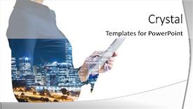  Presentation with business technology concepts digital lifestyle - Presentation theme enhanced with woman search leadership - modern business lifestyle background and a white colored foreground