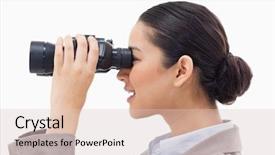  Presentation with healthy workplace full length side view - Beautiful PPT theme featuring woman search leadership - side view of a businesswoman backdrop and a lemonade colored foreground