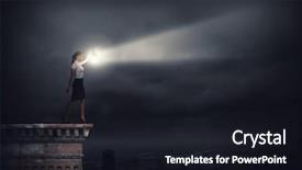  Presentation with lantern - Beautiful PPT layouts featuring woman search leadership - young businesswoman walking in darkness backdrop and a wine colored foreground