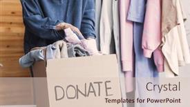  Presentation with conscious - PPT theme featuring woman-selecting-clothes background and a lemonade colored foreground