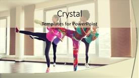  Presentation with self defense - Amazing slide deck having woman self defense - fitness sport training gym backdrop and a lemonade colored foreground