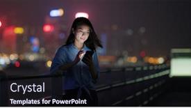  Presentation with sms - Beautiful presentation theme featuring woman-send-sms-on-cellphone backdrop and a wine colored foreground