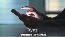  Presentation with sms - Presentation with woman sending sms on mobile phone background and a dark gray colored foreground