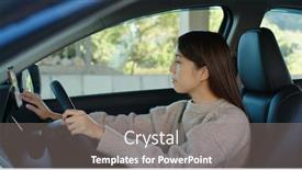  Presentation with gps - Beautiful theme featuring woman-set-gps-location backdrop and a gray colored foreground