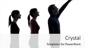  Presentation with shadow - Slides having woman shadow - one caucasian family father mother background and a white colored foreground