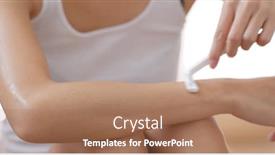  Presentation with shaving - Slides enhanced with woman shaving hand background and a coral colored foreground