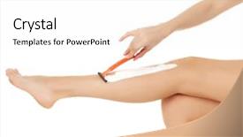  Presentation with shaving - Theme featuring woman shaving her leg isolated background and a  colored foreground