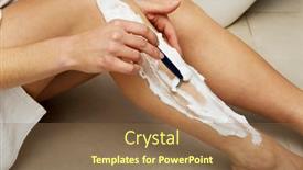  Presentation with razor - Presentation with woman-shaving-her-leg background and a violet colored foreground