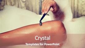  Presentation with razor - Theme enhanced with woman shaving her leg background and a coral colored foreground