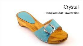  Presentation with shoe - Amazing PPT theme having woman shoe for summer and beach isolated on white bacground backdrop and a white colored foreground