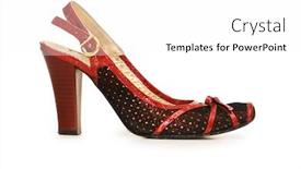  Presentation with portfolio - Presentation theme having woman shoe isolated on the white background - more similar photos in my portfolio background and a white colored foreground