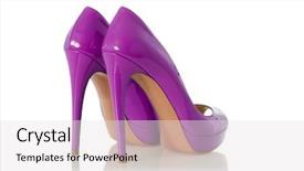  Presentation with shoes - Colorful PPT theme enhanced with woman shoes isolated on white backdrop and a sky blue colored foreground