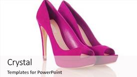  Presentation with shoes - Presentation with woman shoes isolated on white background and a sky blue colored foreground