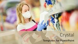  Presentation with food mask - Audience pleasing theme consisting of woman-shopping-at-food-supermarket backdrop and a soft green colored foreground