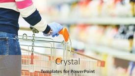  Presentation with food mask - Slide set with woman-shopping-at-food-supermarket background and a lemonade colored foreground