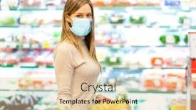  Presentation with coronavirus - Beautiful slide deck featuring woman-shopping-at-the-supermarket backdrop and a lemonade colored foreground