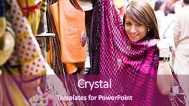  Presentation with market - Presentation having woman shopping in arab styled background and a violet colored foreground