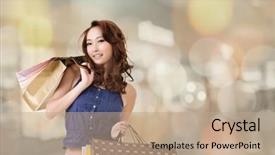  Presentation with mall - Amazing PPT layouts having woman shopping in the mall backdrop and a  colored foreground