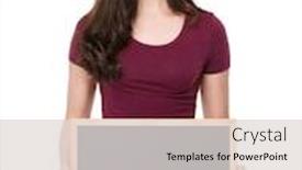  Presentation with show - Audience pleasing presentation design consisting of woman show with the chalkboard backdrop and a light gray colored foreground