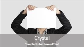  Presentation with blank - Cool new PPT theme with woman showing a blank paper backdrop and a gray colored foreground