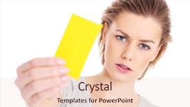  Presentation with yellow and teal design no picture - Audience pleasing PPT theme consisting of woman showing a yellow card backdrop and a lemonade colored foreground