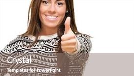  Presentation with best - Slide set featuring woman showing best of luck background and a  colored foreground