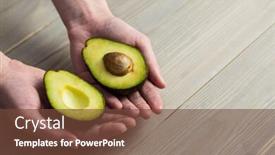  Presentation with fresh avocado - Cool new theme with woman showing fresh avocado in close up backdrop and a tawny brown colored foreground