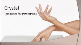  Presentation with manicure - Slides featuring woman showing her hands after manicure background and a white colored foreground